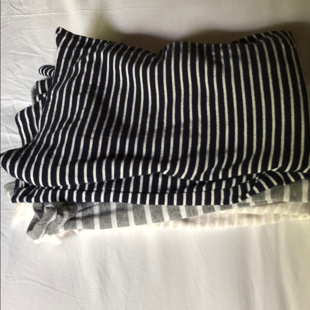 3 long sleeve cotton boat neck and crew neck